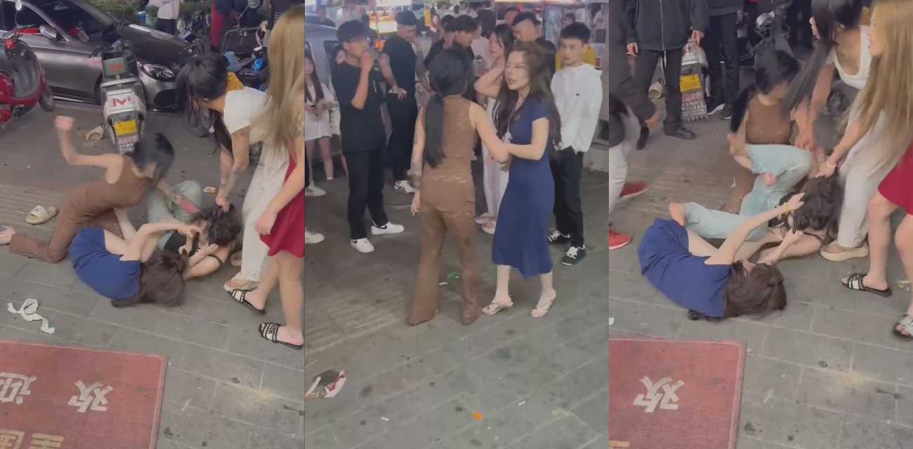 喜闻乐见的精神小妹干架现场 扯头发拽胸罩扒裤衩 各种手法都用上了 场面一片混乱！ - 51吃瓜网-51吃瓜网